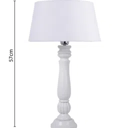 Homesake White Solid Classic Victorian Handcrafted Table Lamp with Shade image 5