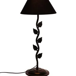Devansh Black Solid Traditional Bedside Standard Table Lamp with Shade image 3