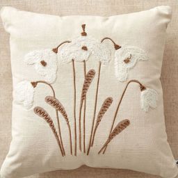 Home Centre Sundried Sanc Fleuris Off -White & Brown Embroidered Square Shaped Pre-Filled-image-74