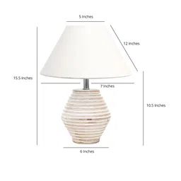 Pinecraft INTERNATIONAL Off White Atury Table Lamp with Shade image 3