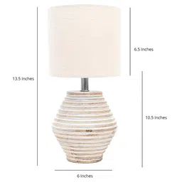 Pinecraft INTERNATIONAL Off White Atury Table Lamp With Shade image 3