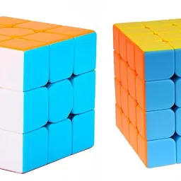 Combo of Sticker less 3x3x3 and 4x4x4 Cube-17