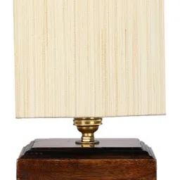 Devansh Off White & Brown Table Lamp With Shade image 5