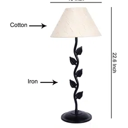 Devansh Beige Solid Leaf  Design Traditional Table Lamp with Shade image 3