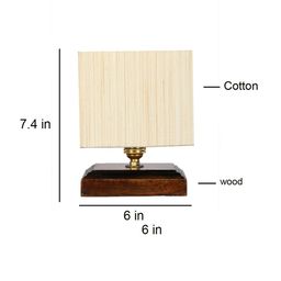 Devansh Off White & Brown Table Lamp With Shade image 2