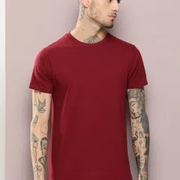 URBANICE Men Solid Round Neck T-shirt-image-30