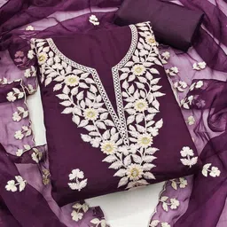 Nayanthara Trends Embroidered Unstitched Dress Material-picture-10