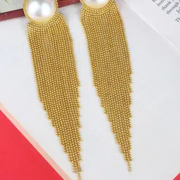 KPOP Gold-Plated Contemporary Pearls Drop Earrings-image-42
