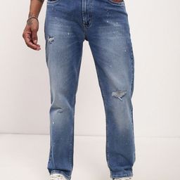 SHOWOFF Men Comfort Straight Fit Low-Rise Low Distress Heavy Fade Acid Wash Stretchable Jeans-picture-20