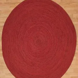 THE HANDMADE FLAIR Red Self-Design Floor Carpet-29