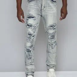 WAIMEA Men Hollywood Skinny Fit Highly Distressed Heavy Fade Stretchable Jeans-image-71