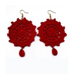 My Little Princess Knitted Circular Drop Earrings-image-54