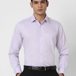 Van Heusen Men Textured Spread Collar Cotton Formal Shirt-image-0
