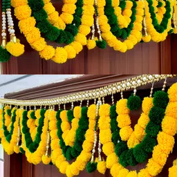 SATVIK CREATIONS Yellow & Green Floral Festive Toran-picture-56
