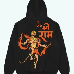 Men Graphic Print Hooded Neck Black, Orange Sweater-image-92