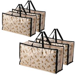 Kuber Industries Transparent & Black 4 Pieces Printed Reusable Multi-Utility Organisers image 2