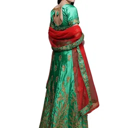 Maroosh Embellished Sequinned Unstitched Lehenga & Blouse With Dupatta image 4