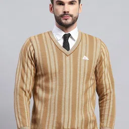 Monte Carlo Men Striped Woollen Pullover-image-57