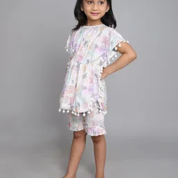 Little Clothings Girls Pure Cotton Floral Printed Night Suit-picture-30