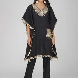 Charitra Women Ethnic Motifs Yoke Design Regular Mirror Work Kurta with Trousers-44