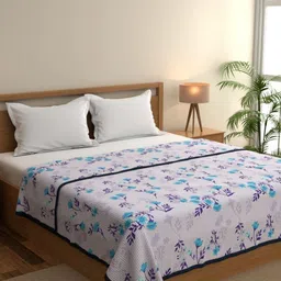 home expressions Meadow Purple Floral Printed Cotton AC Room 150 GSM Double Bed Dohar-picture-4