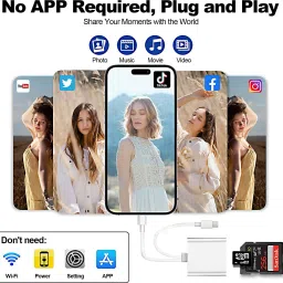 Zorbes SD Card Reader for iPhone iPad USB OTG Adapter Memory Card Reader Connector Card Reader image 5