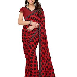 Moda Rapido Polka Dot Poly Georgette Designer Saree-image-74