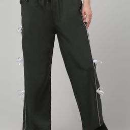 Adore Wear Women Solid Relaxed Straight Leg Wrinkle Free Trousers-image-74