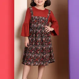 Baawri Floral Print Flared Sleeve A-Line Dress-34