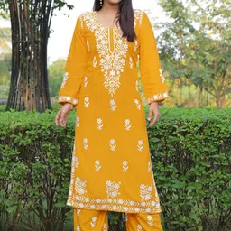 LeeliPeeri Designer Embroidered Straight Kurta Set-10