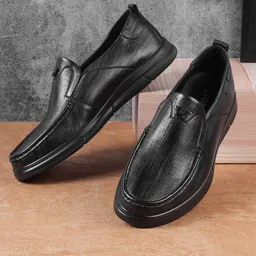 J.FONTINI Men Solid Leather Formal Slip-Ons-image-65