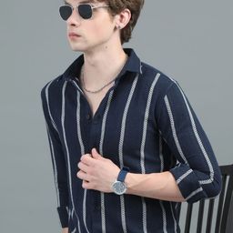 PAUL STREET Men Modern Tailored Fit Opaque Striped Casual Shirt-image-29