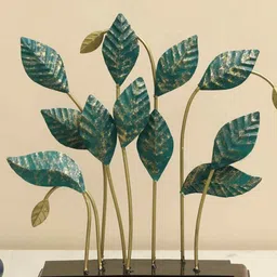 vedas F-Lukas Gold-Toned & Green Leaf Metal Curio Showpiece-image-74