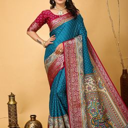 KALINI Kalamkari Zari Bandhani Saree-picture-32