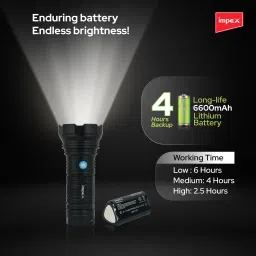 impex High-Powered LED Flashlight | 6600 mAh Torch Light | Torch image 5