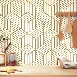 Abstract White, Gold Wallpaper-image-2