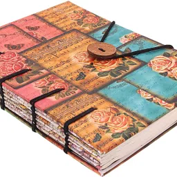 craft club Floral Blocks Print In Special Binding A5 Notebook Unruled 144 Pages image 2