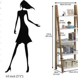 deckup Reno Wotan Oak & Whote Engineered Wood Open Book Shelf image 4
