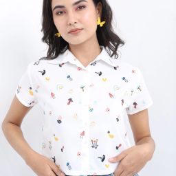 Women Regular Fit Printed Spread Collar Casual Shirt-image-77