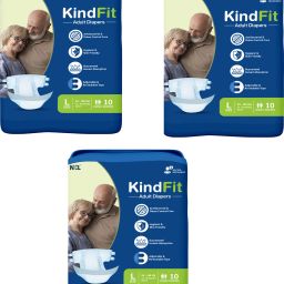 Tape Style Adult Diapers, Large, Pack of 3 (30 units) Adult Diapers - L-image-31
