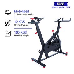 Spin Bike 100, 12kg Flywheel, Leather Brake Pad, Chain drivetrain, Height Adjust-image-29
