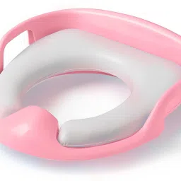 Baby toilet seat safe soft training seat potty sitting ring with handles bathroom trainer closestool cover (Pink) Potty Seat-image-17