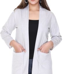 Women Straight Full Sleeve White Shrug-image-78