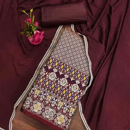 SHADOW & SAINING Floral Woven Design Unstitched Dress Material-image-51
