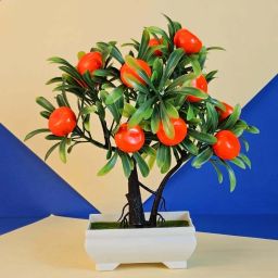 1 PC Artificial Orange Bonsai Tree with Pot,Home Decor,Garden,Balcony,Resturants Bonsai Artificial Plant with Pot-image-63