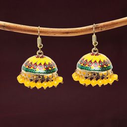 OOMPH Dome Shaped Meenakari Jhumkas-37