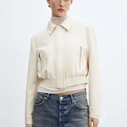 MANGO Crop Jacket With Shoulder Pads-image-61
