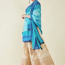 Soch Printed Viscose Rayon Bandhani Dupatta with Beads and Stones image 3