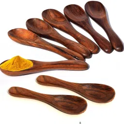 Masala Ice-Cream Sugar Salt Small (10 pcs) Wooden Table Spoon,Tea Spoon,Sugar Wooden Serving Spoon Set-27