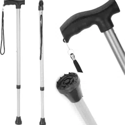 1 Leg Black Steel Hand Dori Height Adjustable Walking Stick Walking Stick-13